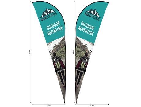 Legend 4m Sublimated Sharkfin Double-Sided Flying Banner - 1 Complete Unit